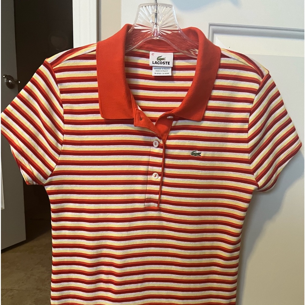 Lacoste striped polo size 42